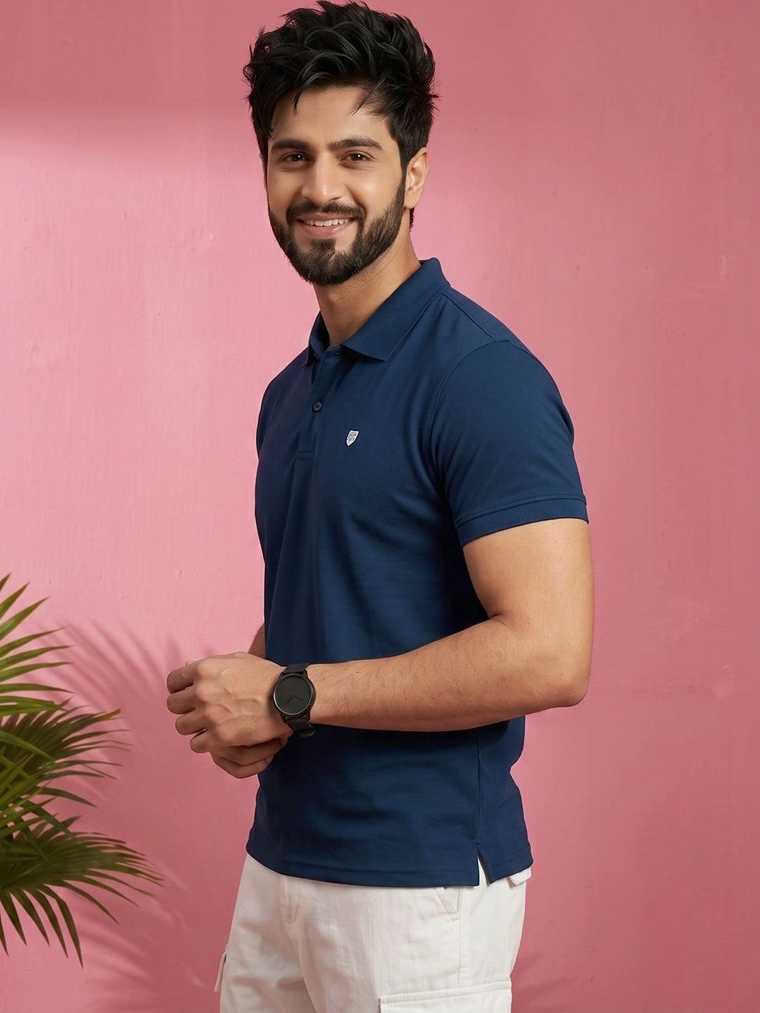 OGEN Men Brand Logo Polo Collar T-shirt