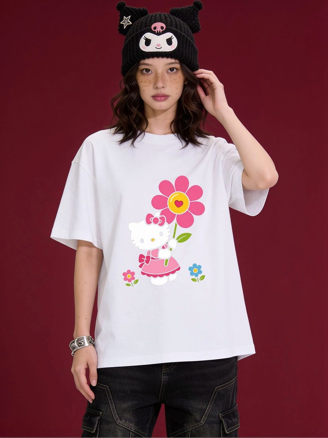 FARDA Unisex Hello Kitty Printed T-shirt