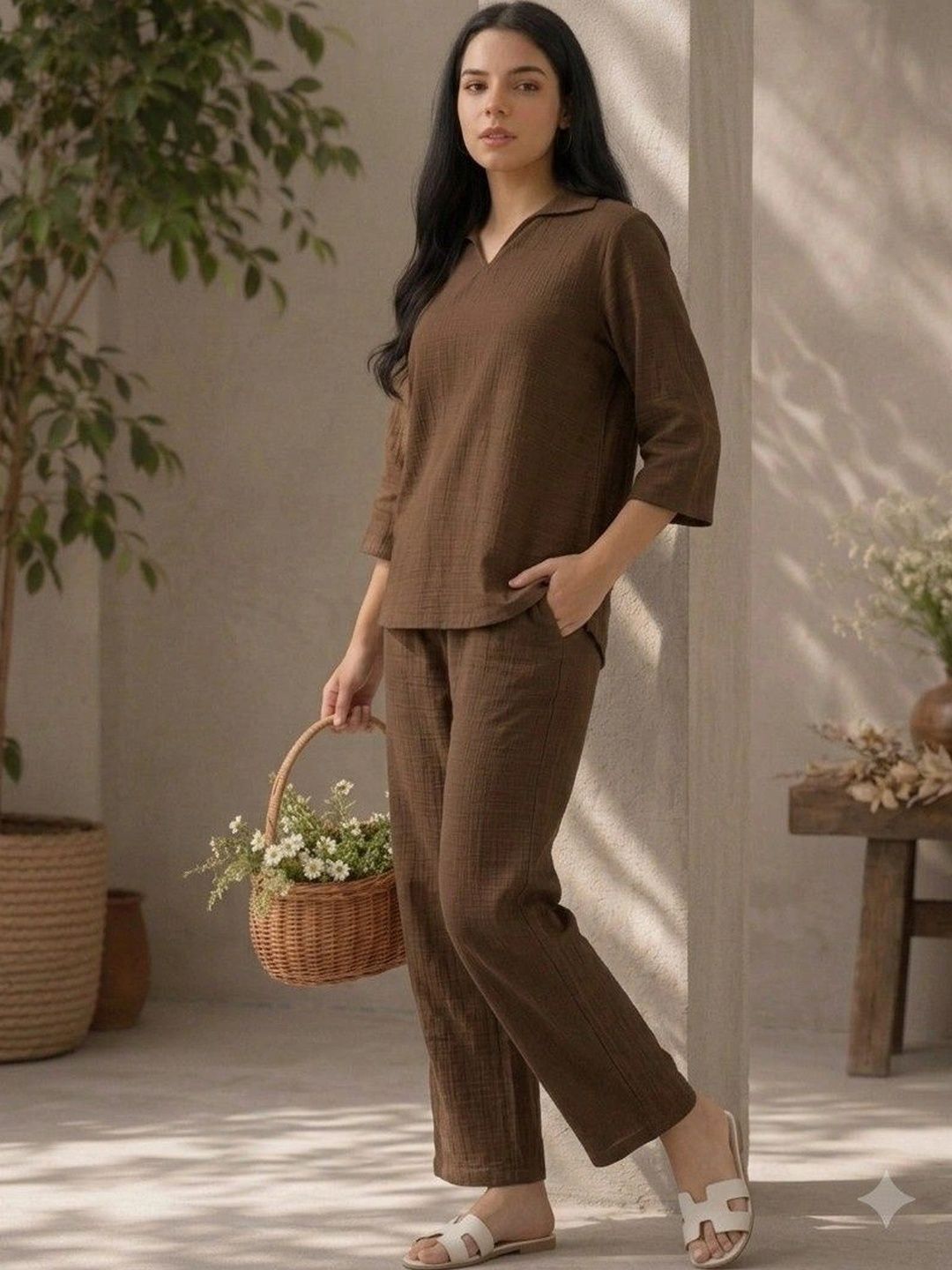 Megh studio Megh studio Self Design Top with Trousers
