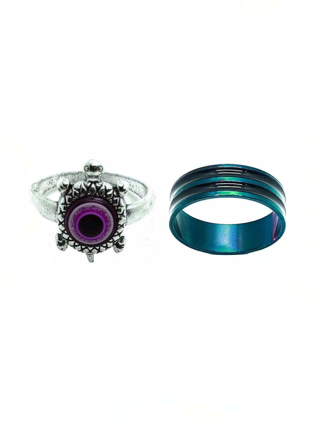 KINGSTYLE IMPEX Women Set of 2 Oxidised Finger Ring