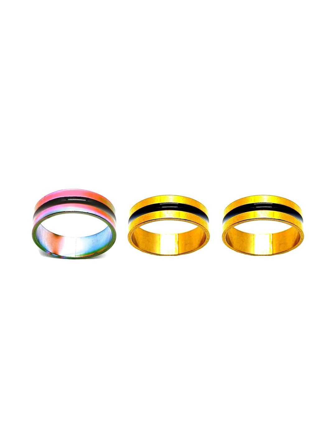 KINGSTYLE IMPEX Women Set of 3 Enamelled Finger Ring