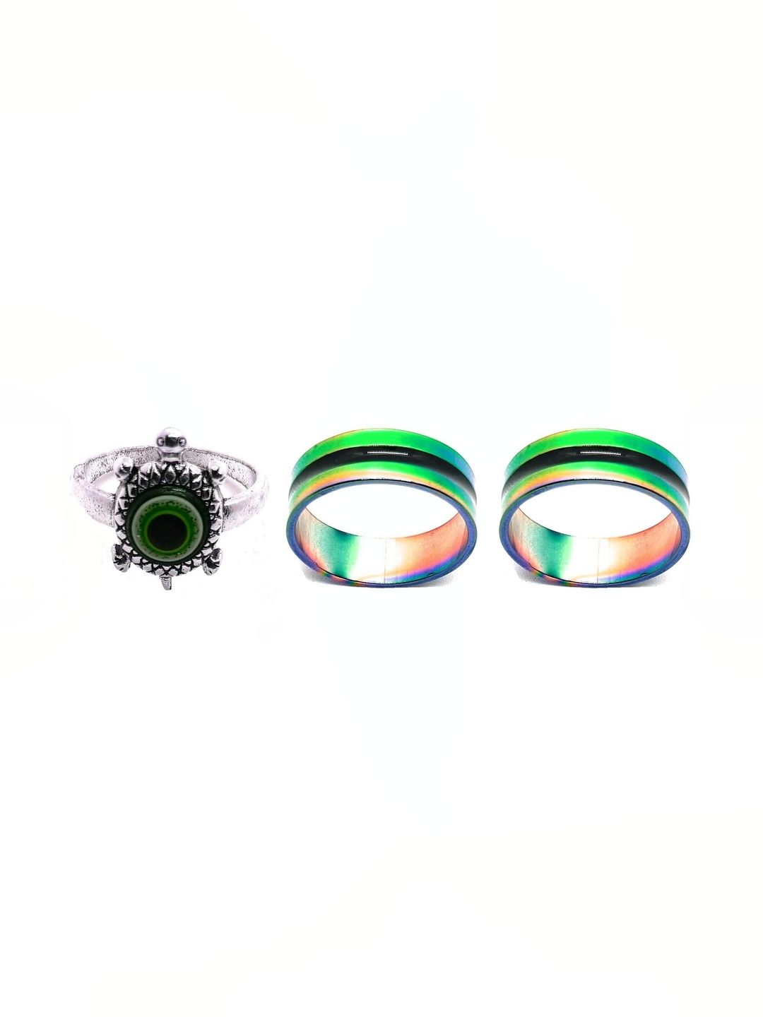KINGSTYLE IMPEX Women Set of 3 Oxidised Finger Ring