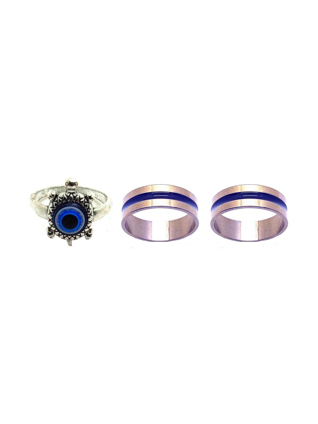 KINGSTYLE IMPEX Women Set of 3 Oxidised Finger Ring
