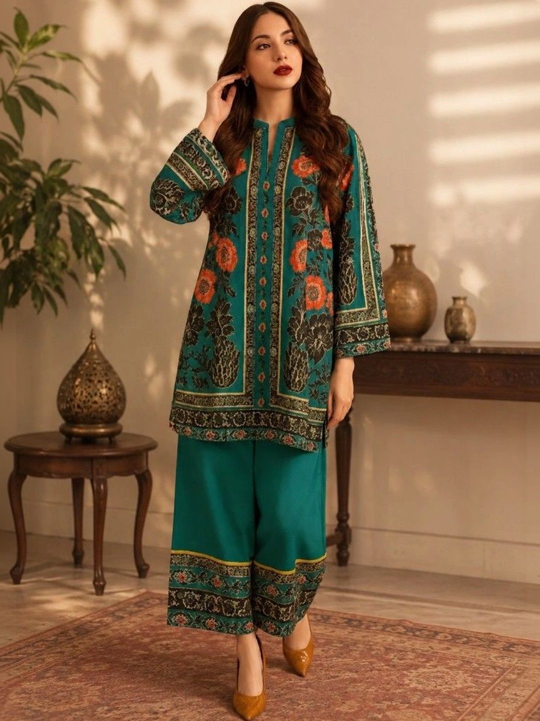 SZN SZN Women Ethnic Motifs Printed Regular Kurta with Palazzos