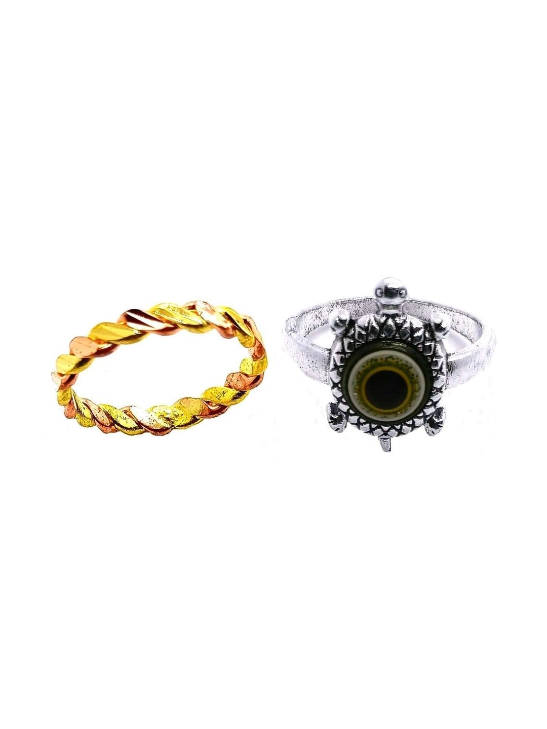 KINGSTYLE IMPEX Women Set of 2 Oxidised Finger Ring