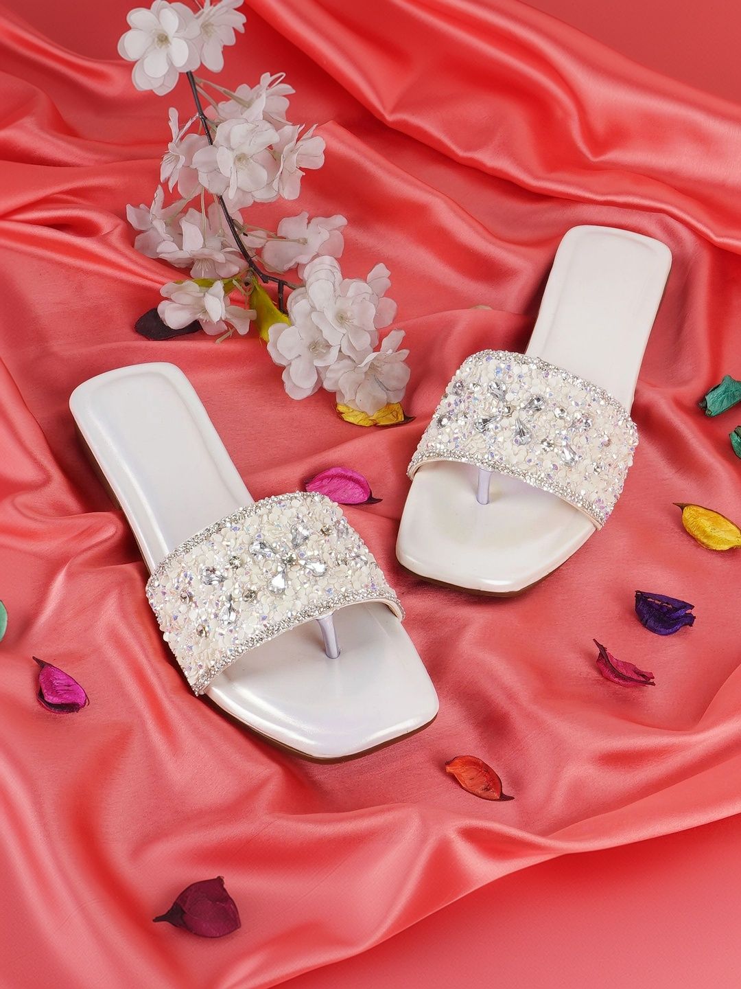 LMG Lifestyle Women Embellished Party Open Toe Flats