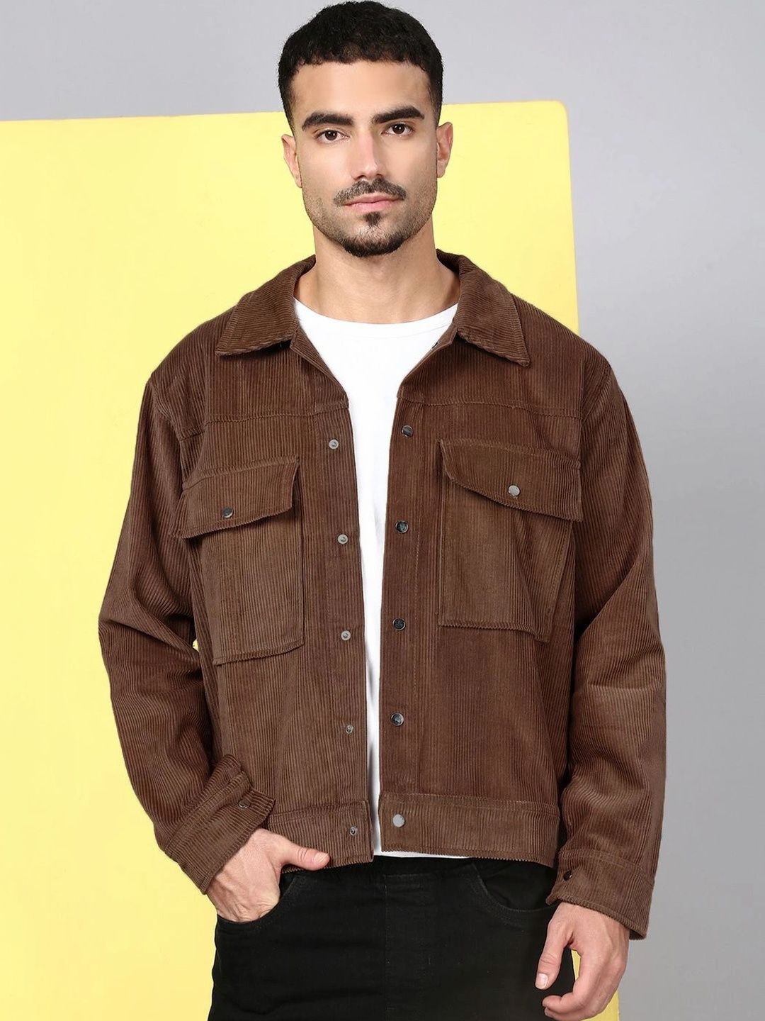 Kaali Peeli Men Corduroy Trucker Jacket