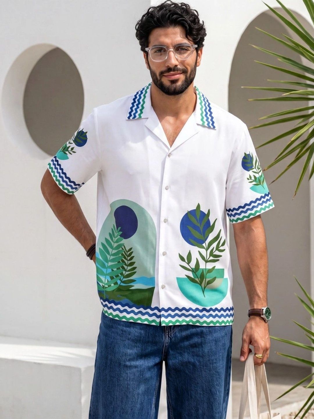 Stenfia Men Relaxed Printed Casual Shirt