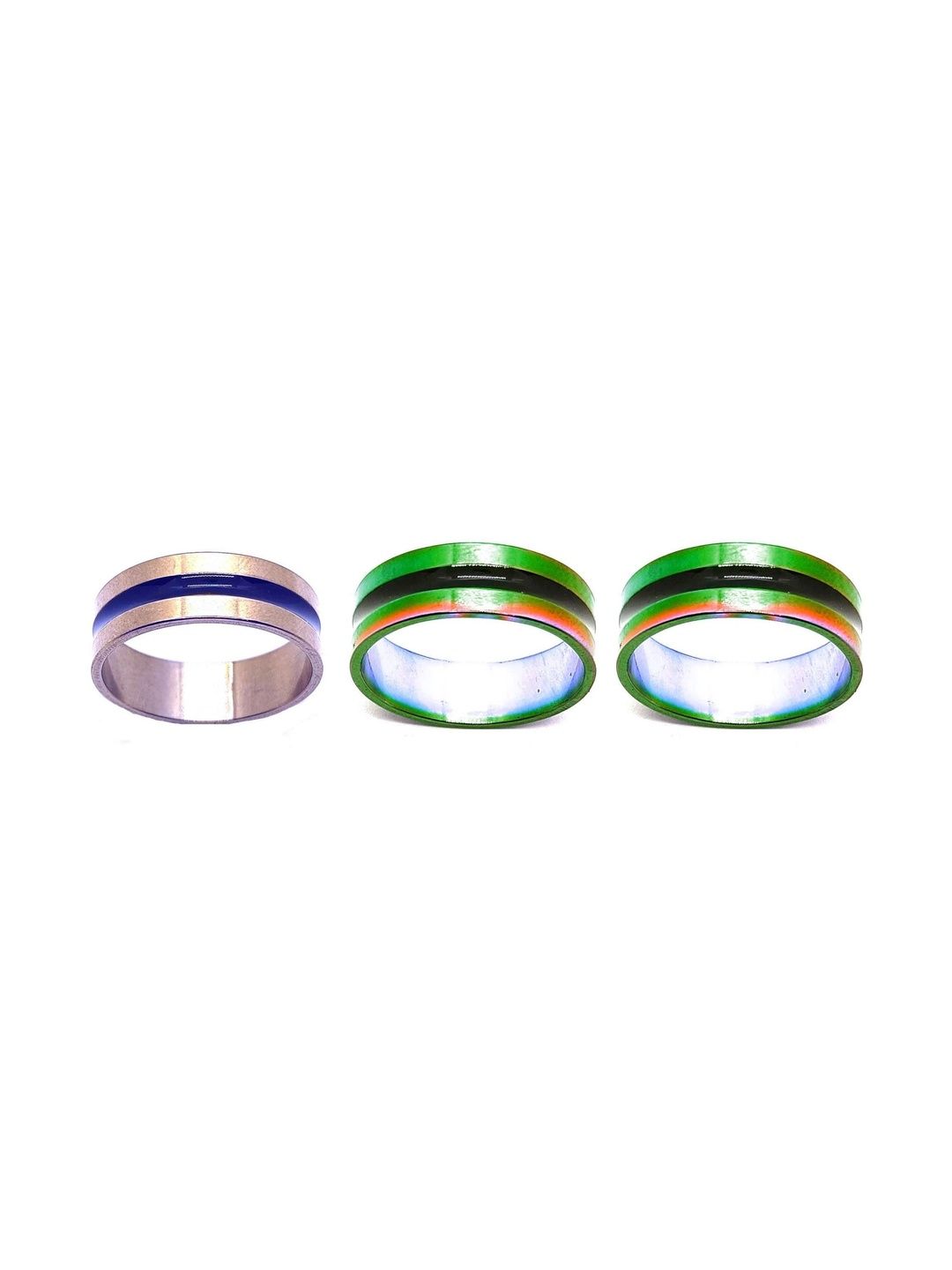 KINGSTYLE IMPEX Women Set of 3 Enamelled Finger Ring