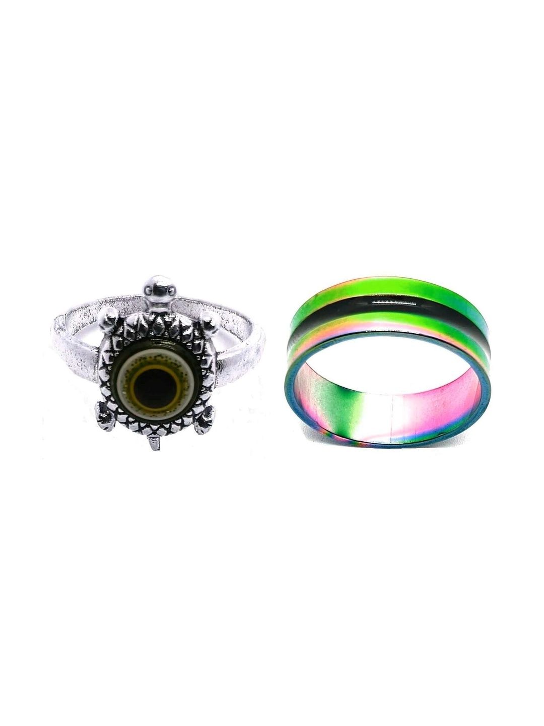KINGSTYLE IMPEX Women Set of 2 Oxidised Finger Ring