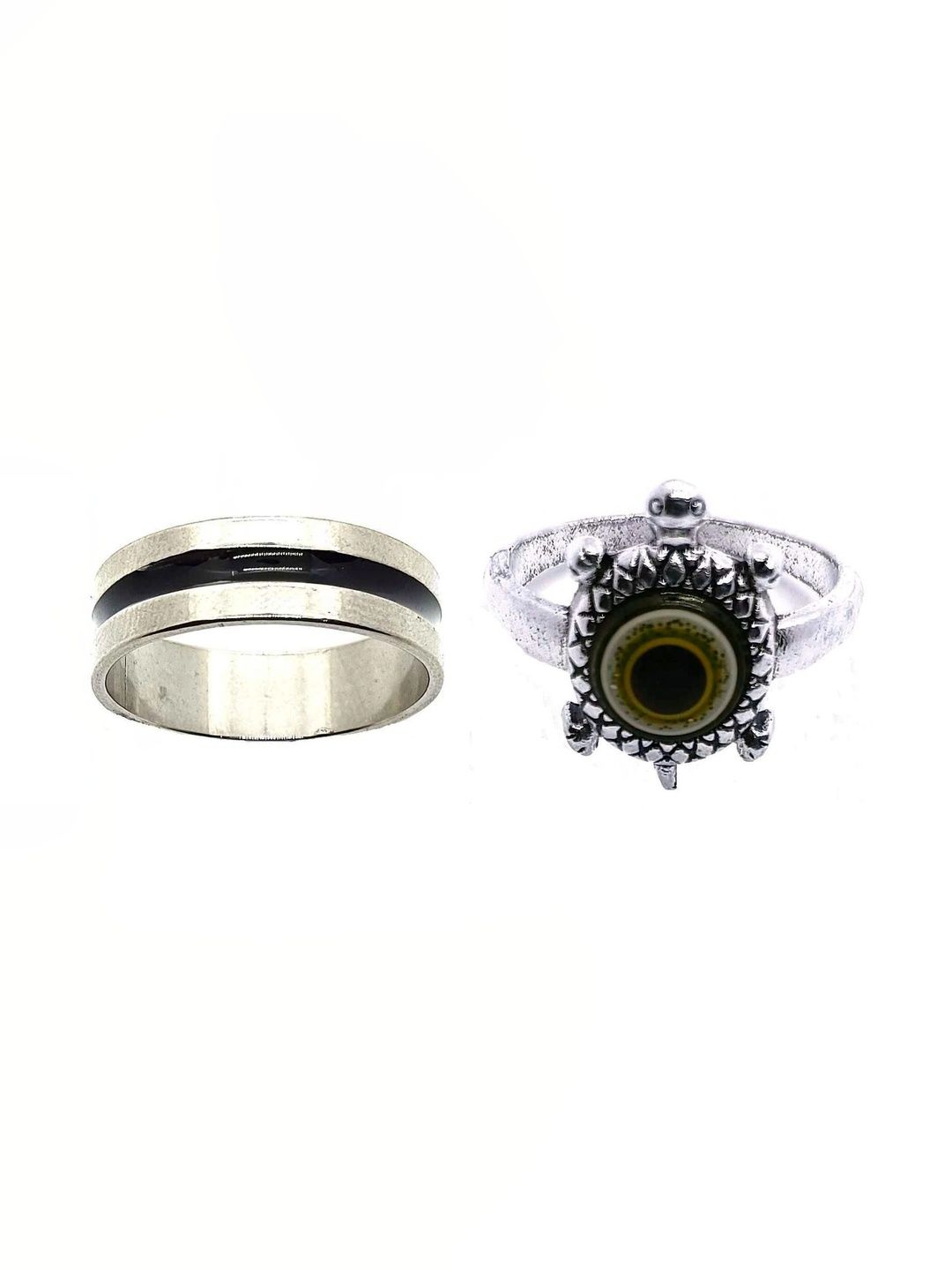 KINGSTYLE IMPEX Women Set of 2 Oxidised Finger Ring