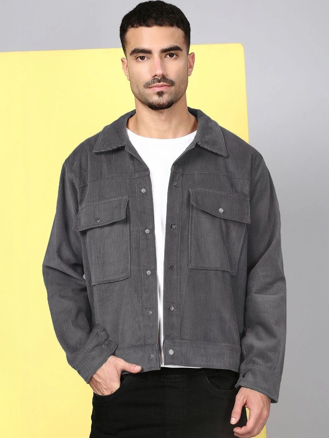 Kaali Peeli Men Corduroy Trucker Jacket