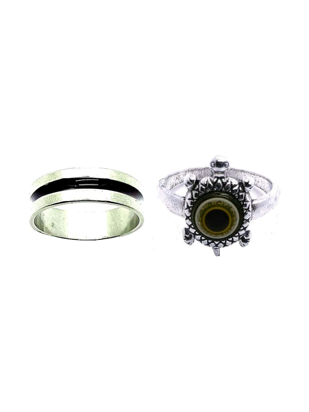 KINGSTYLE IMPEX Women Set of 2 Oxidised Finger Ring