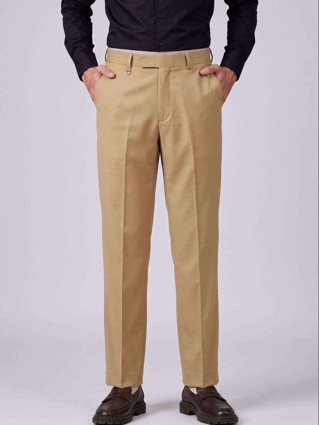 AXNIS Men Smart Straight Fit Trousers