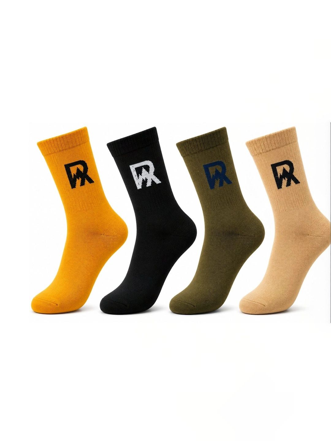 Roadster Men Pack of 4 Cotton Blend Assorted Patterned Above Ankle Socks