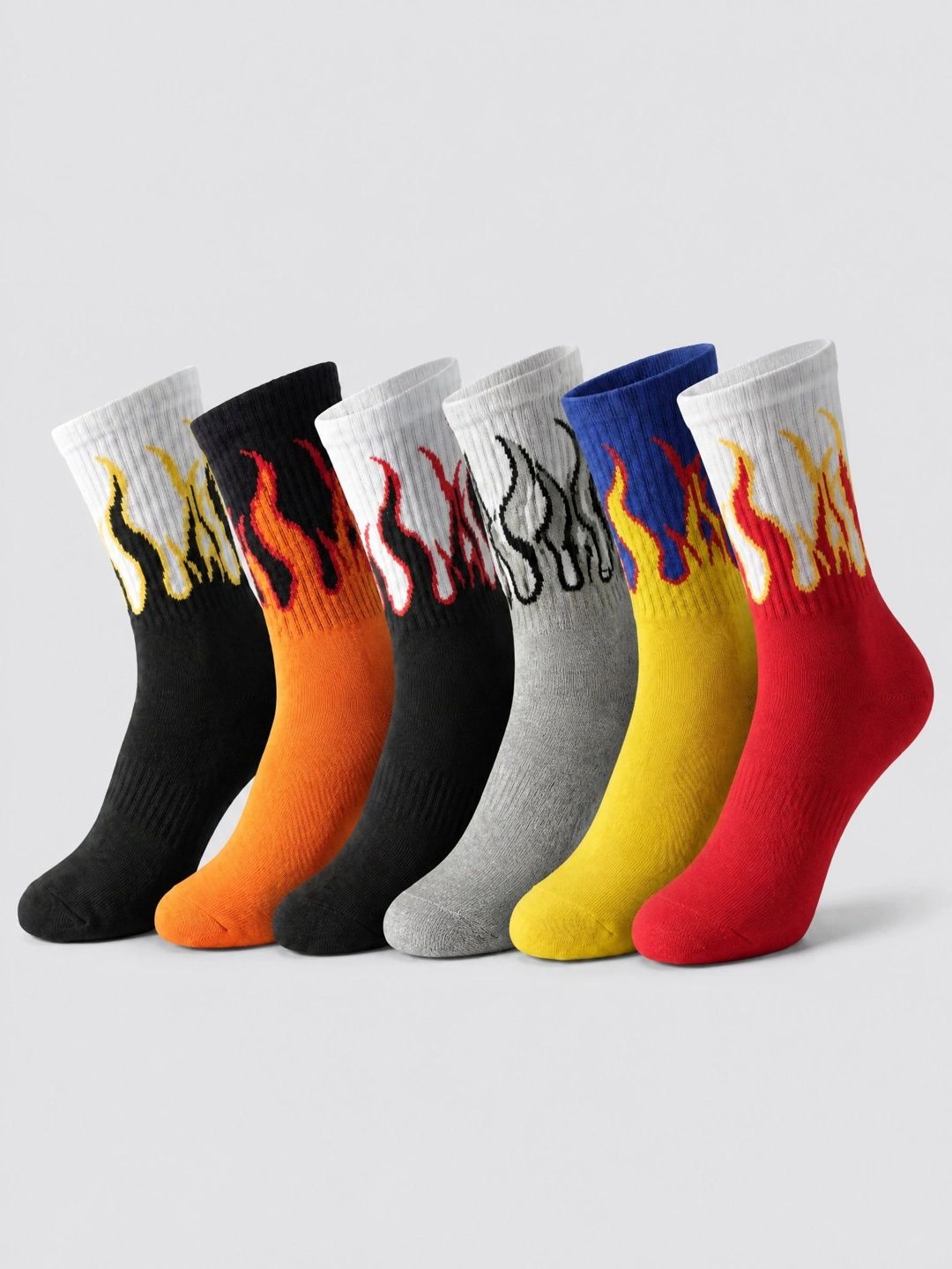 Moda Rapido Men Pack of 6 Cotton Blend Patterned Above Ankle Socks