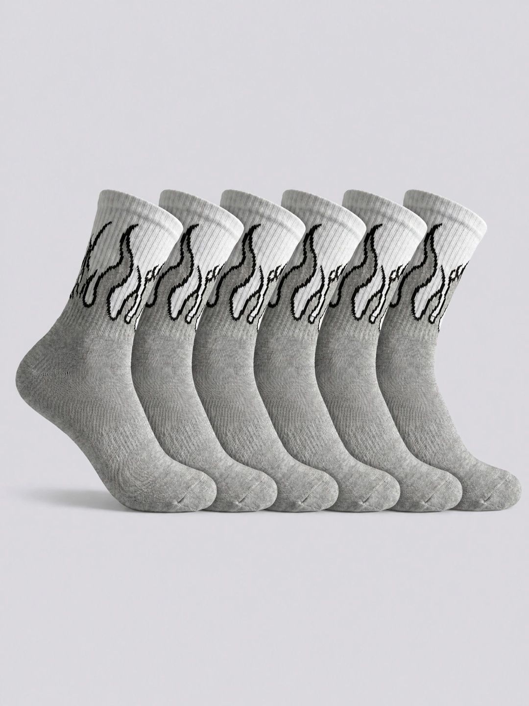 Moda Rapido Men Pack of 6 Cotton Blend Patterned Above Ankle Socks