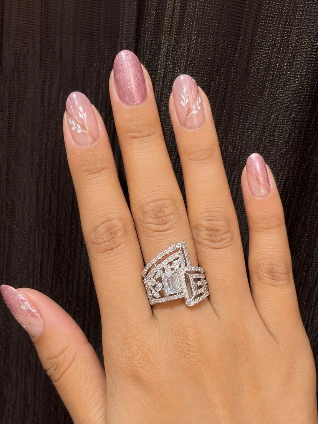 Gifto shifto Women Silver Plated Cubic Zirconia Finger Ring