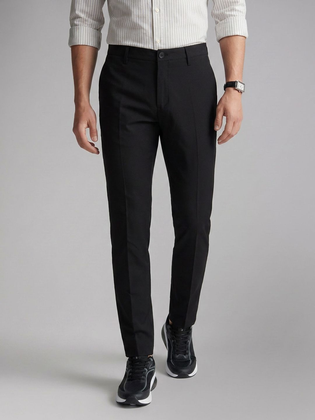Louis Philippe Ath.Work Louis Philippe Ath.Work Men Tapered Fit Trousers