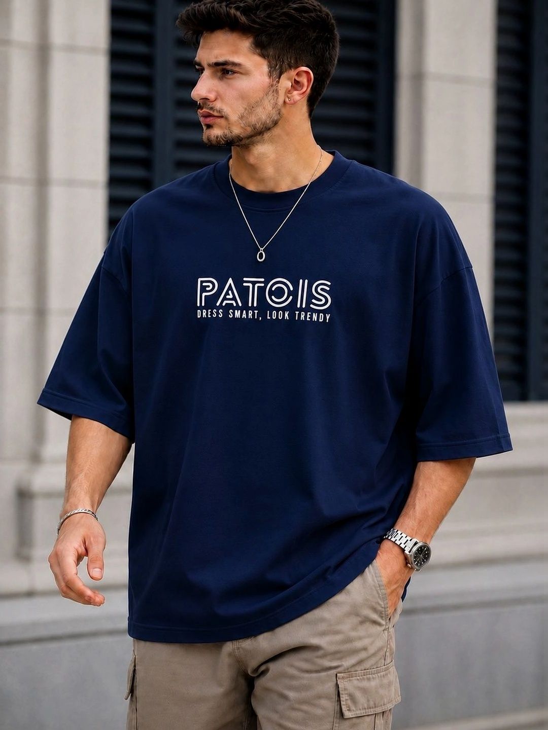 PATOIS Men Typography Printed T-shirt