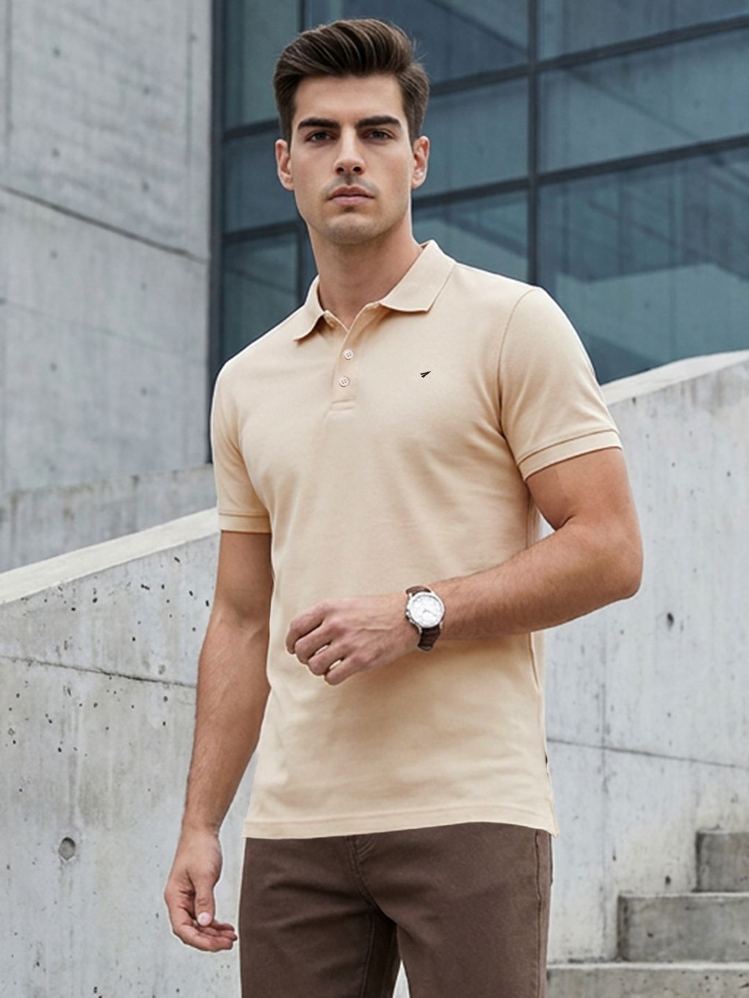 INVICTUS Polo Collar Pure Cotton T-shirt