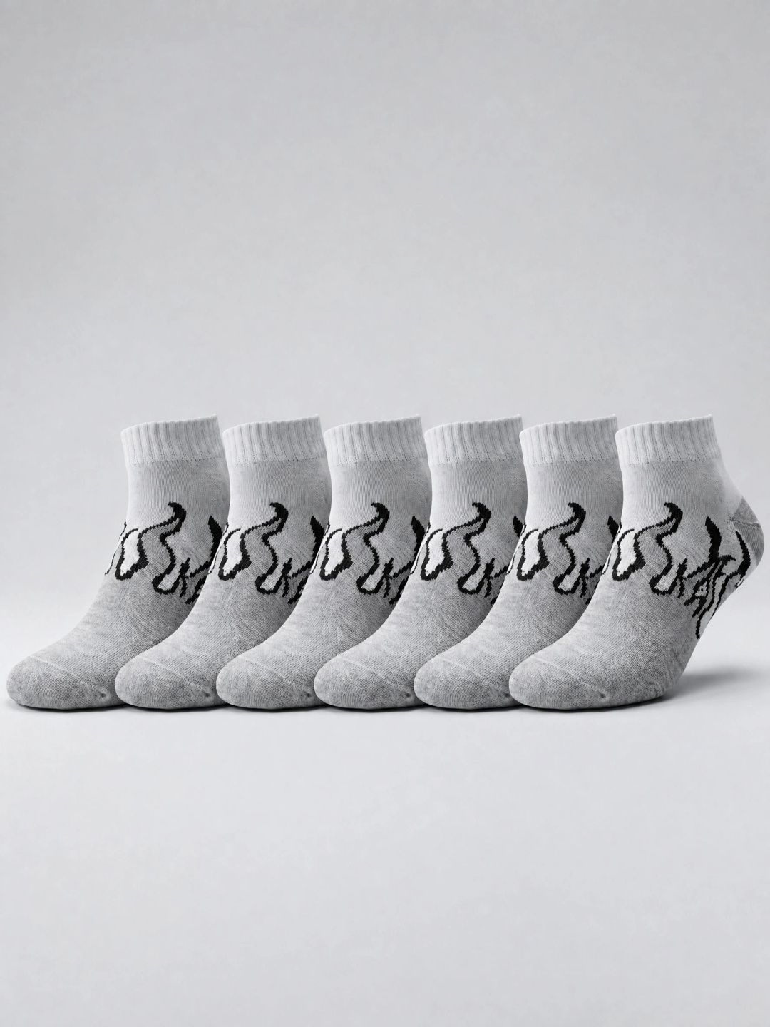 Moda Rapido Men Pack of 6 Cotton Blend Patterned Ankle Length Socks