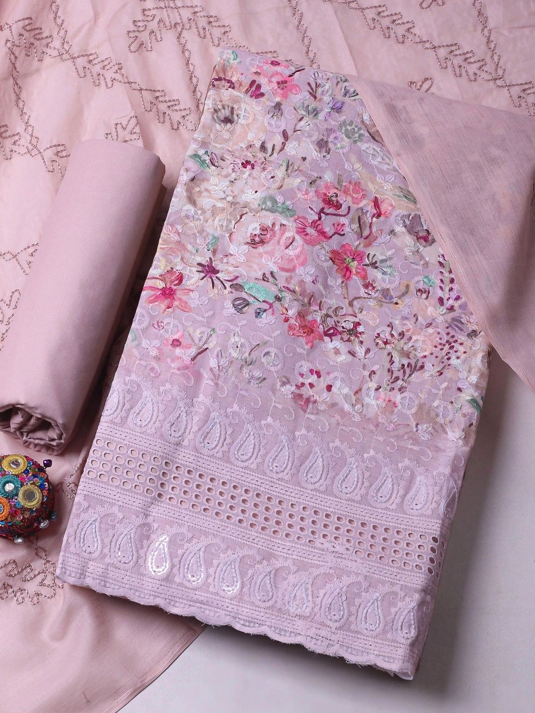 Meena Bazaar Printed Unstitched Dress Material
