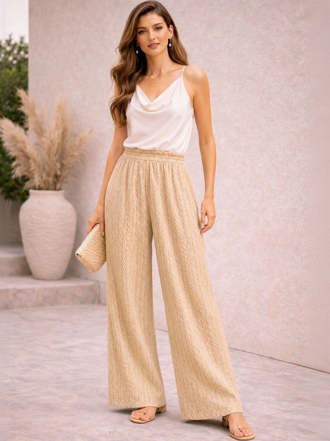 KAARVYA Women Knitted Palazzos