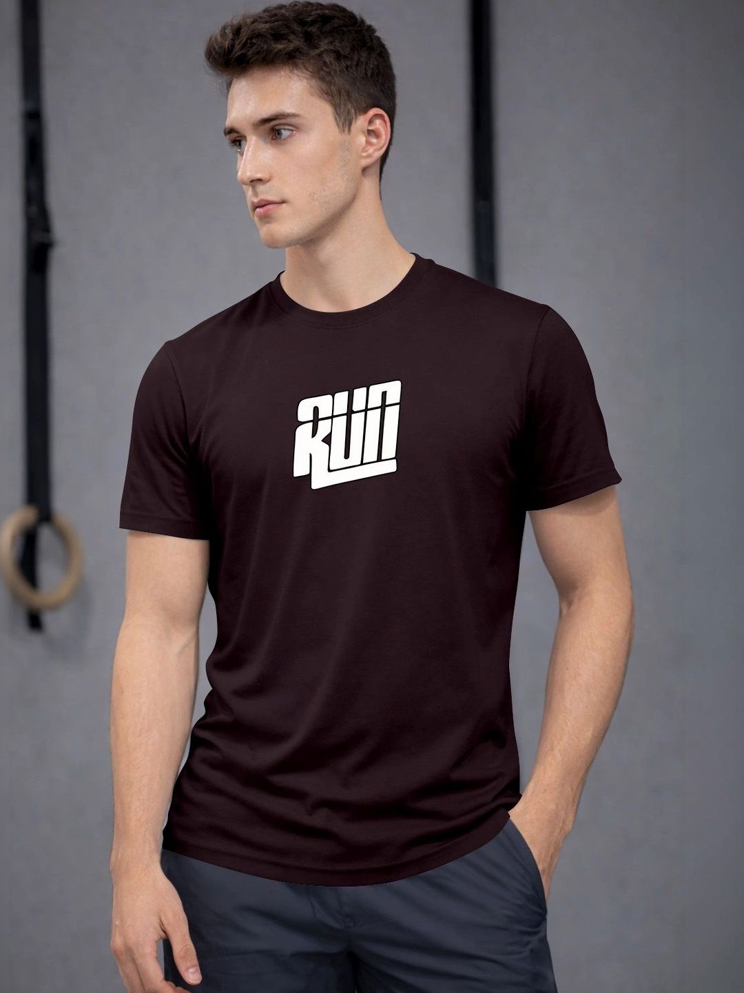 ENRIZZ X FITNESS EXCHANGE Men Typography Printed Dri-FIT T-shirt