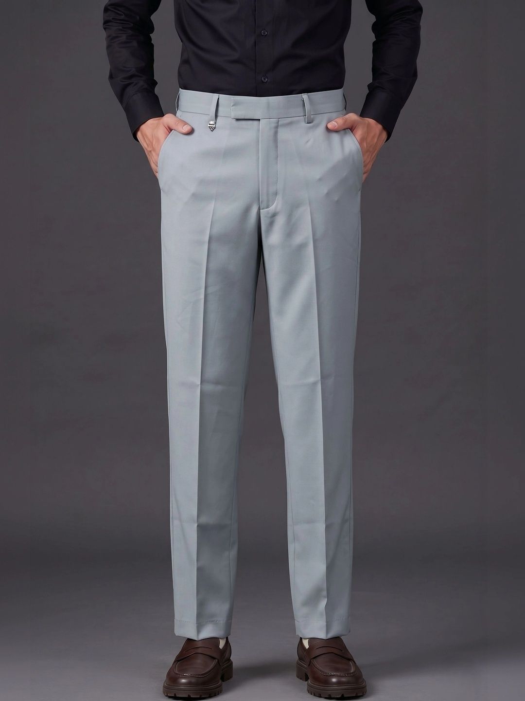 AXNIS Men Smart Straight Fit Trousers
