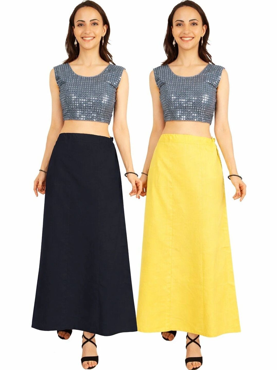 Preeti Creations Pack of 2 Pure Cotton Saree Shapewear