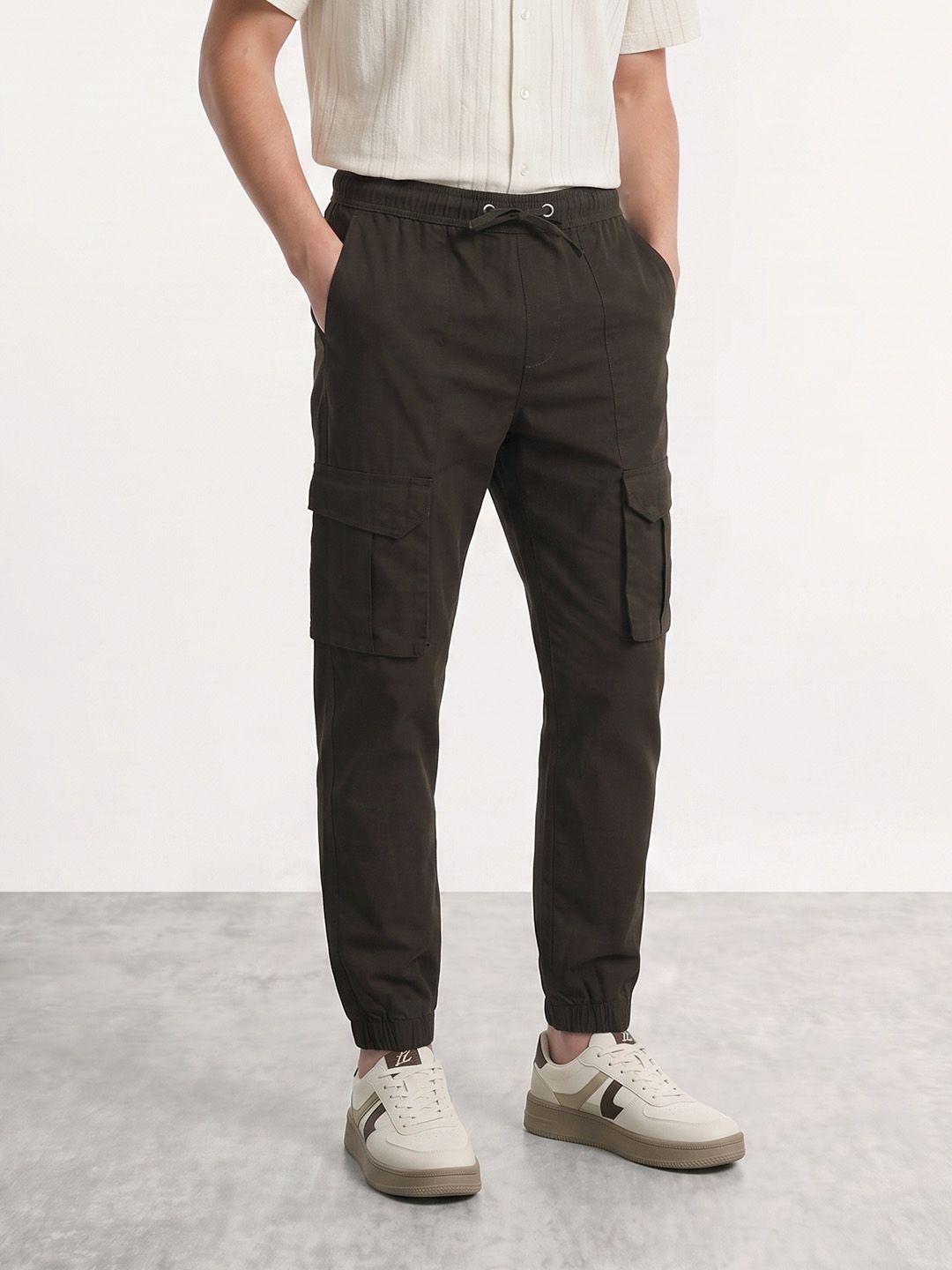 Mast & Harbour Mast & Harbour Men Cargo Jogger Fit Casual Trouser