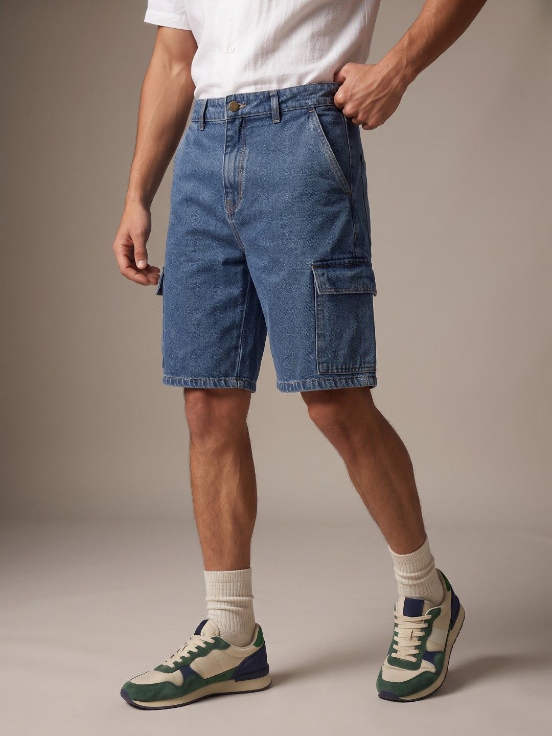 glitchez Men Regular Fit Denim Shorts