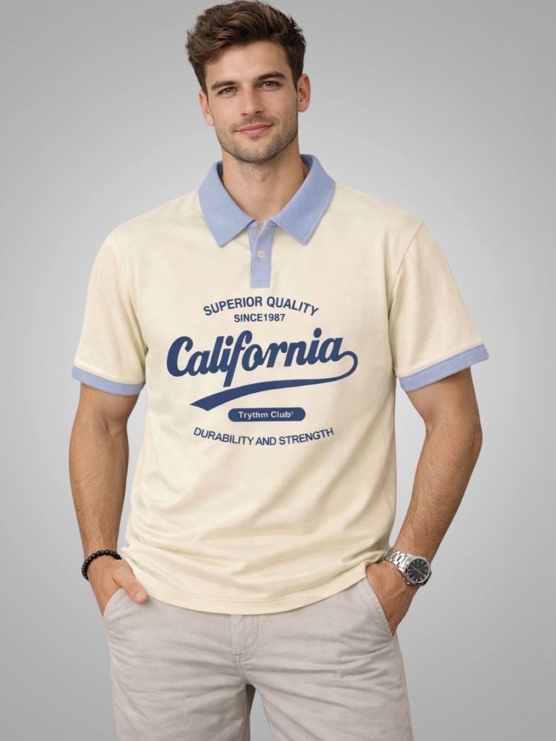 HERE&NOW HERE&NOW Men Typography Printed Polo Collar T-shirt