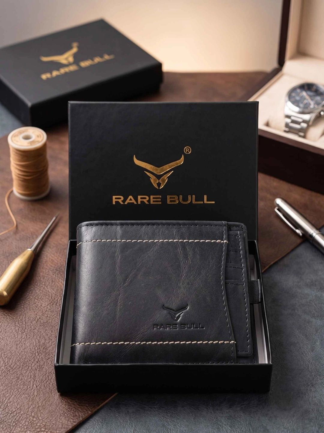 RARE BULL Men Leather Wallets
