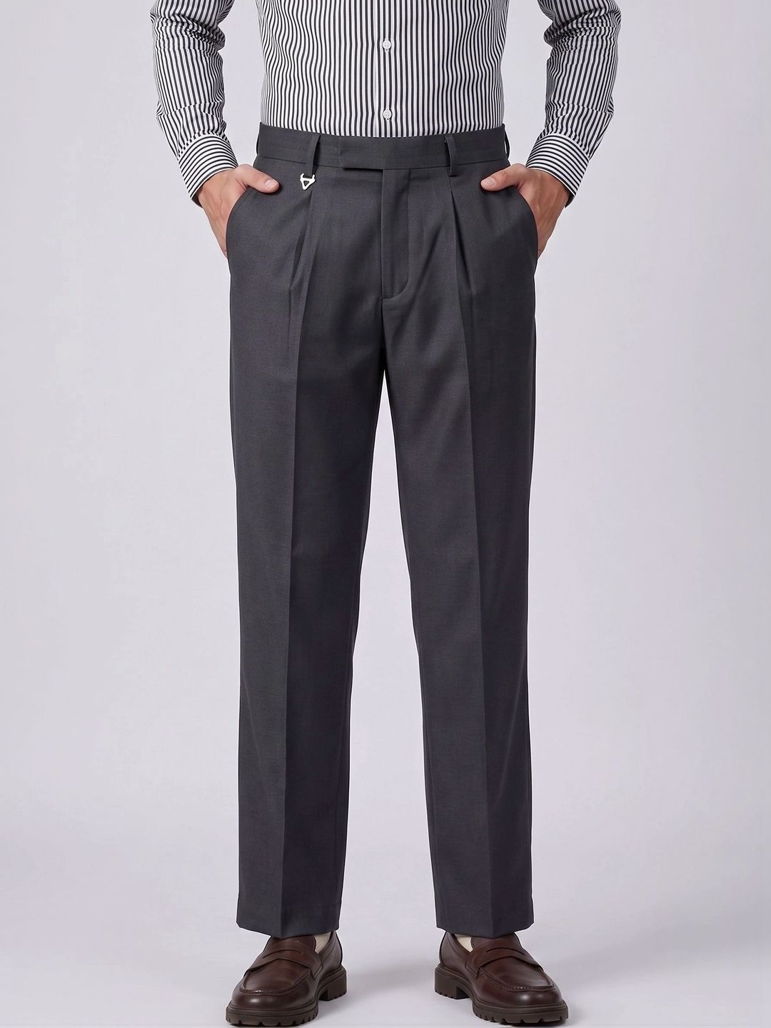 AXNIS Men Smart Straight Fit Trousers