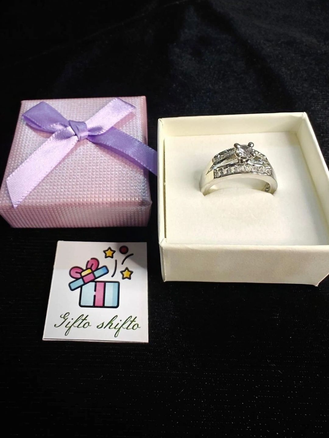 Gifto shifto Women Silver Plated Cubic Zirconia Finger Ring