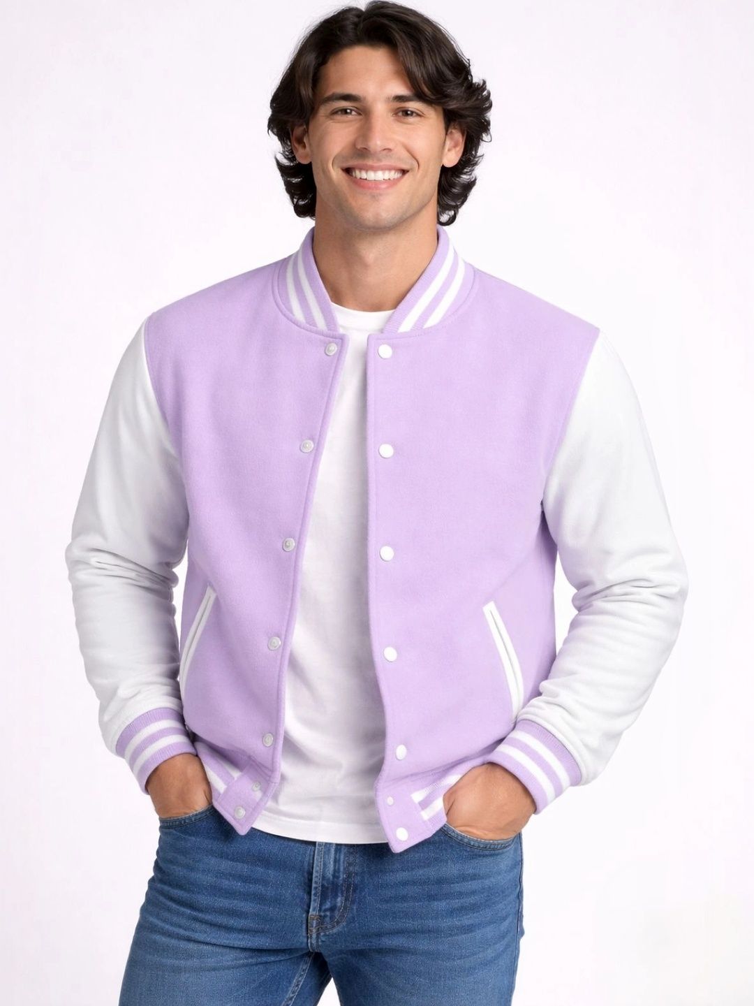 Besick Men Colourblocked Varsity Jacket