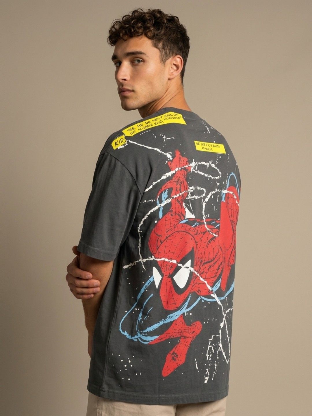 glitchez Graphic Printed Drop-Shoulder Sleeves Pure Cotton T-shirt