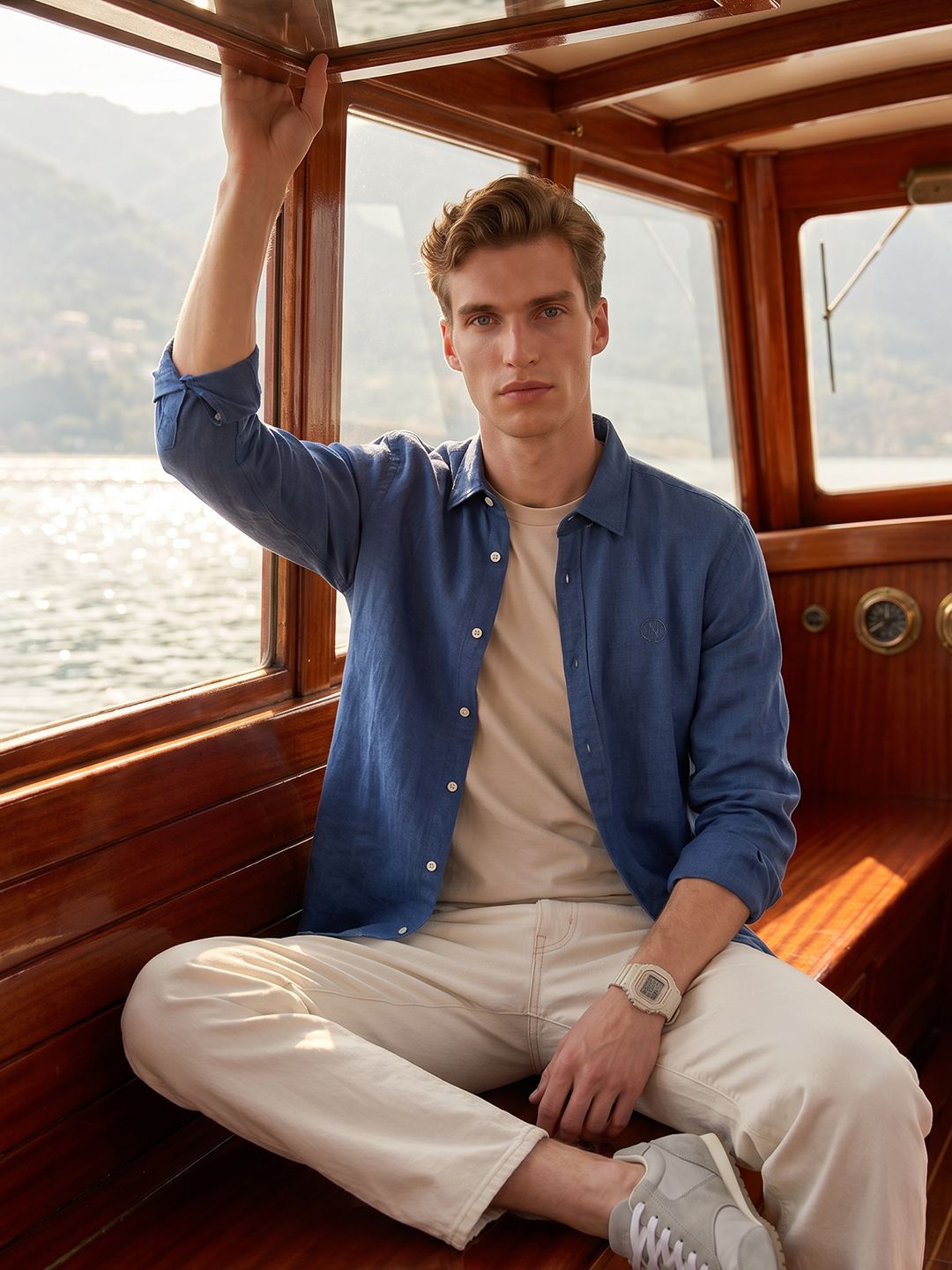 Nautica Spread Collar Casual Shirt