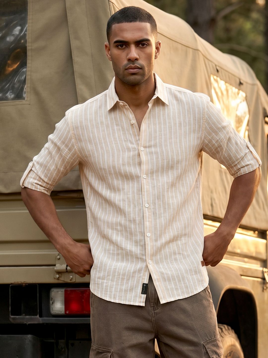 The Roadster Life Co. Striped Casual Shirt