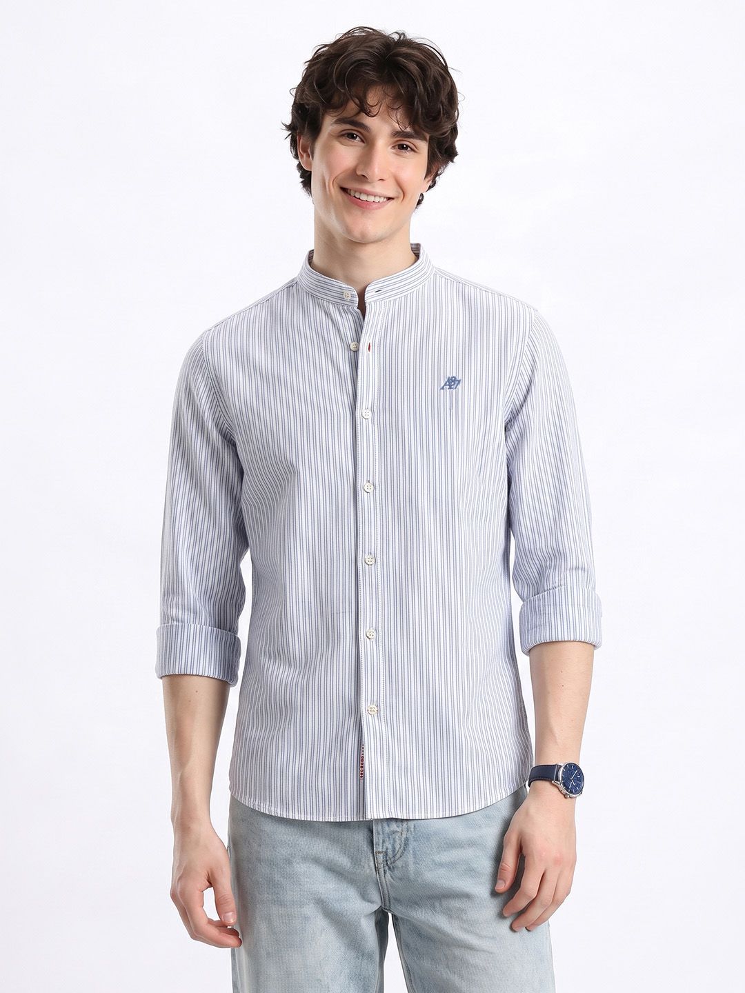 Aeropostale Aeropostale Striped Cotton Linen Casual Shirt