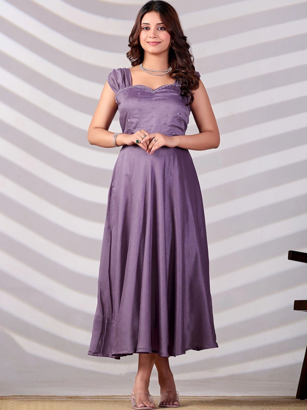 INDO AURA INDO AURA Embellished A-Line Maxi Dress