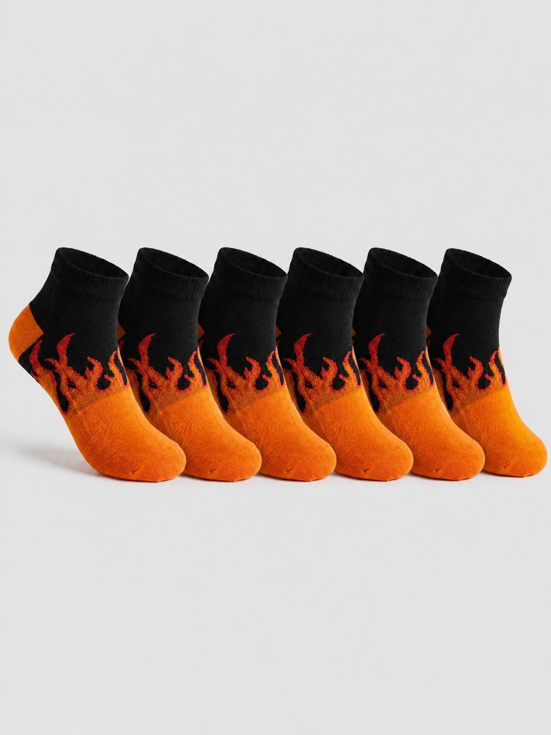 Moda Rapido Men Pack of 6 Cotton Blend Patterned Ankle Length Socks