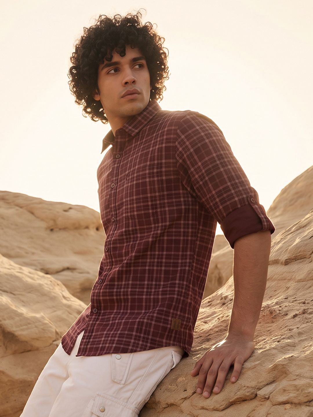 The Roadster Life Co. Checked Pure Cotton Casual Shirt