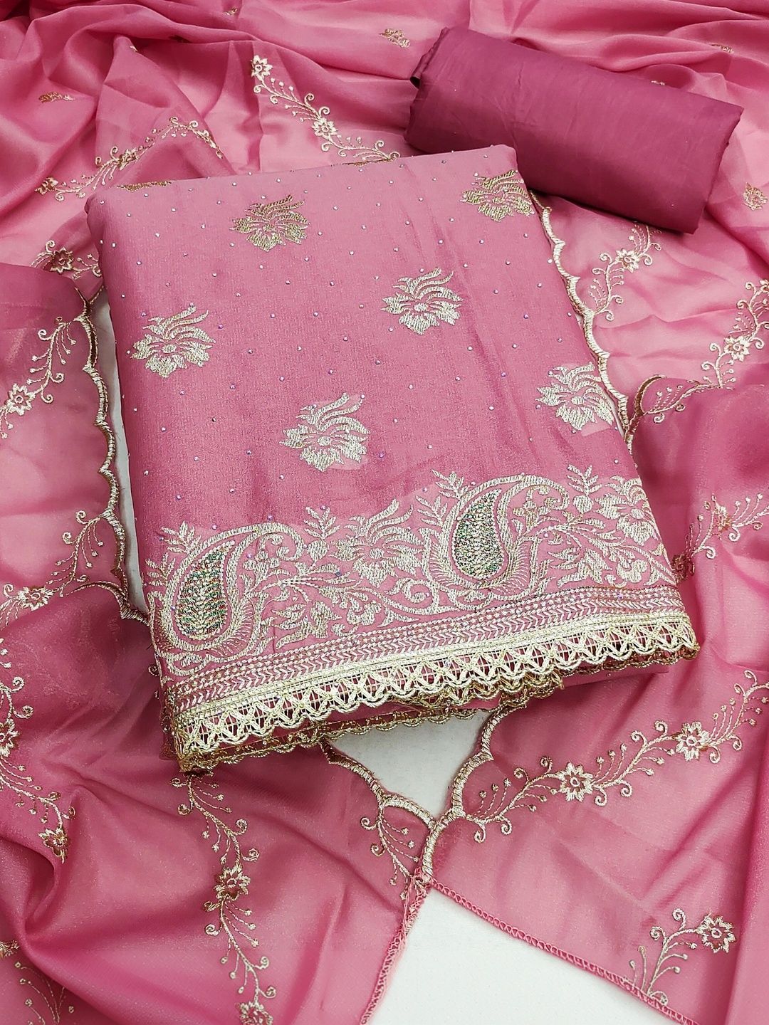 Dhaaga Ghar Embroidered Unstitched Dress Material
