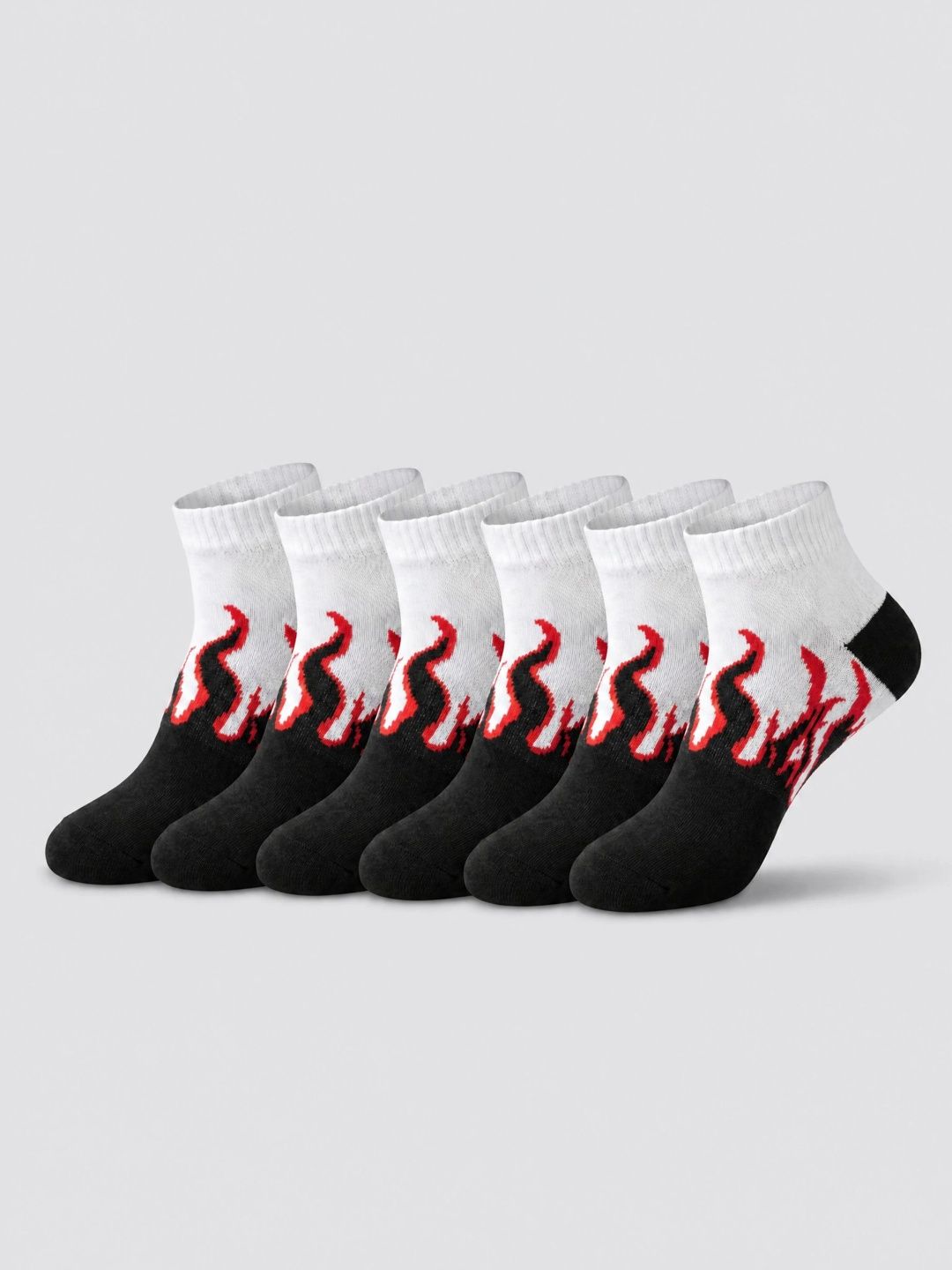 Moda Rapido Men Pack of 6 Cotton Blend Patterned Ankle Length Socks