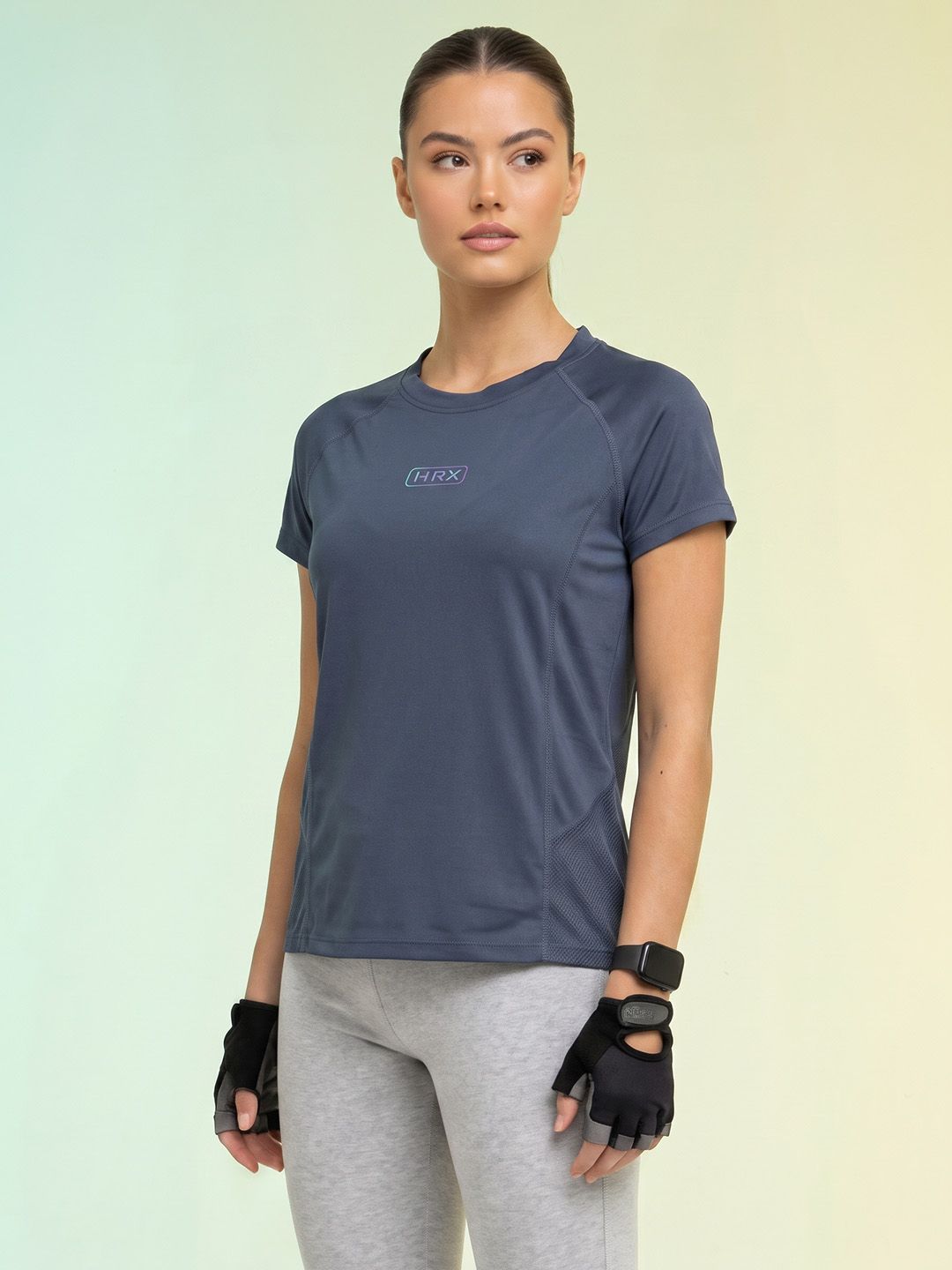 HRX by Hrithik Roshan HRX by Hrithik Roshan Brand Logo Rapid-Dry Training T-shirt