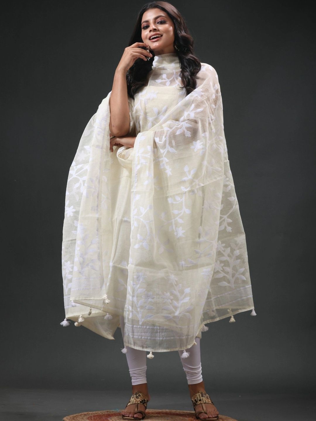 oishani saree ghor Pure Cotton Unstitched Dress Material