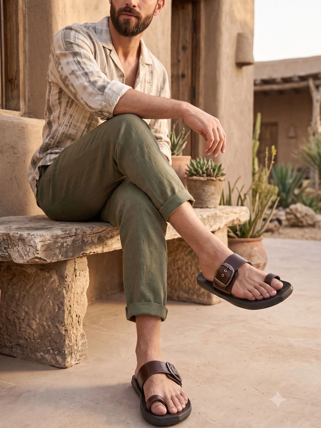 House of Pataudi Men Comfort Sandals